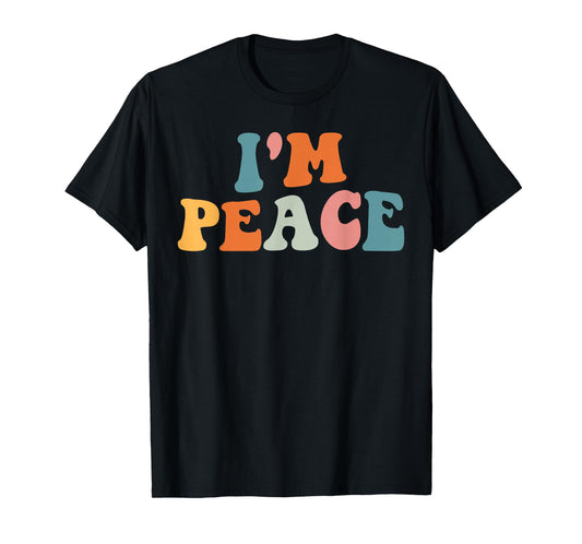 Im Peace I Come in Peace Couples Mens Women Retro Groovy T-Shirt