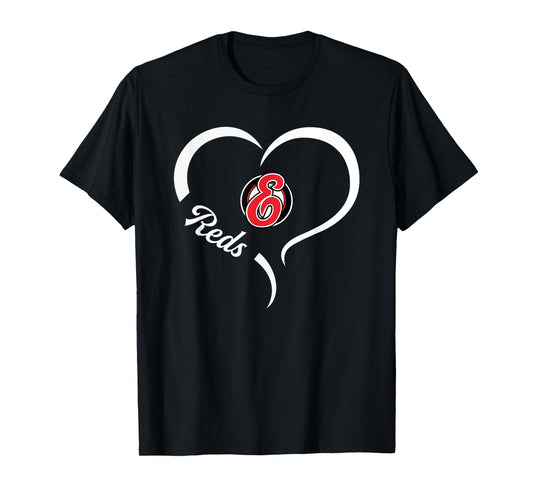 Eaton Reds Logo Half Heart Slogan HS T-Shirt