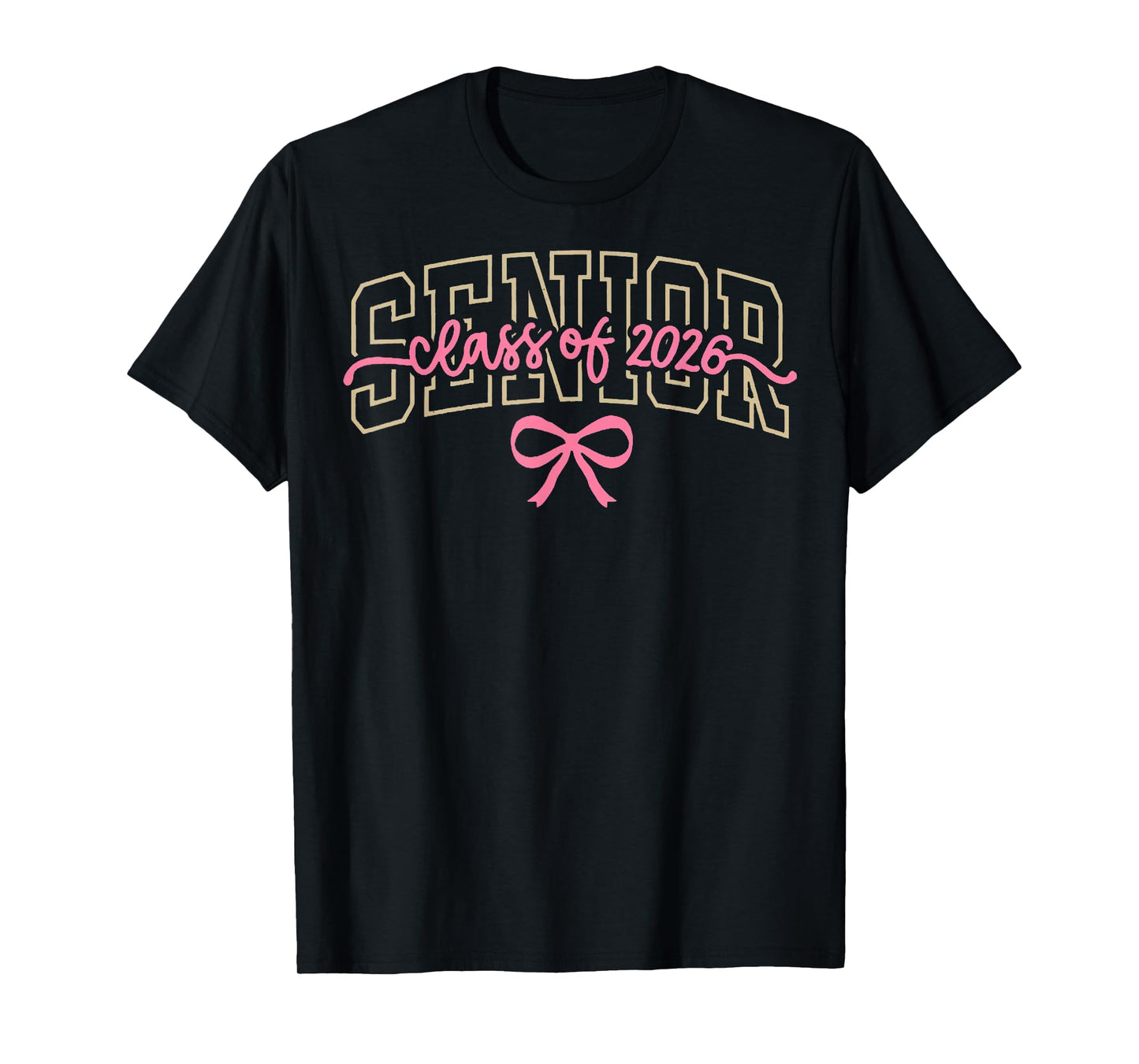 Class of 2026 Pink Coquette Bow Cap Senior 2026 Graduation T-Shirt
