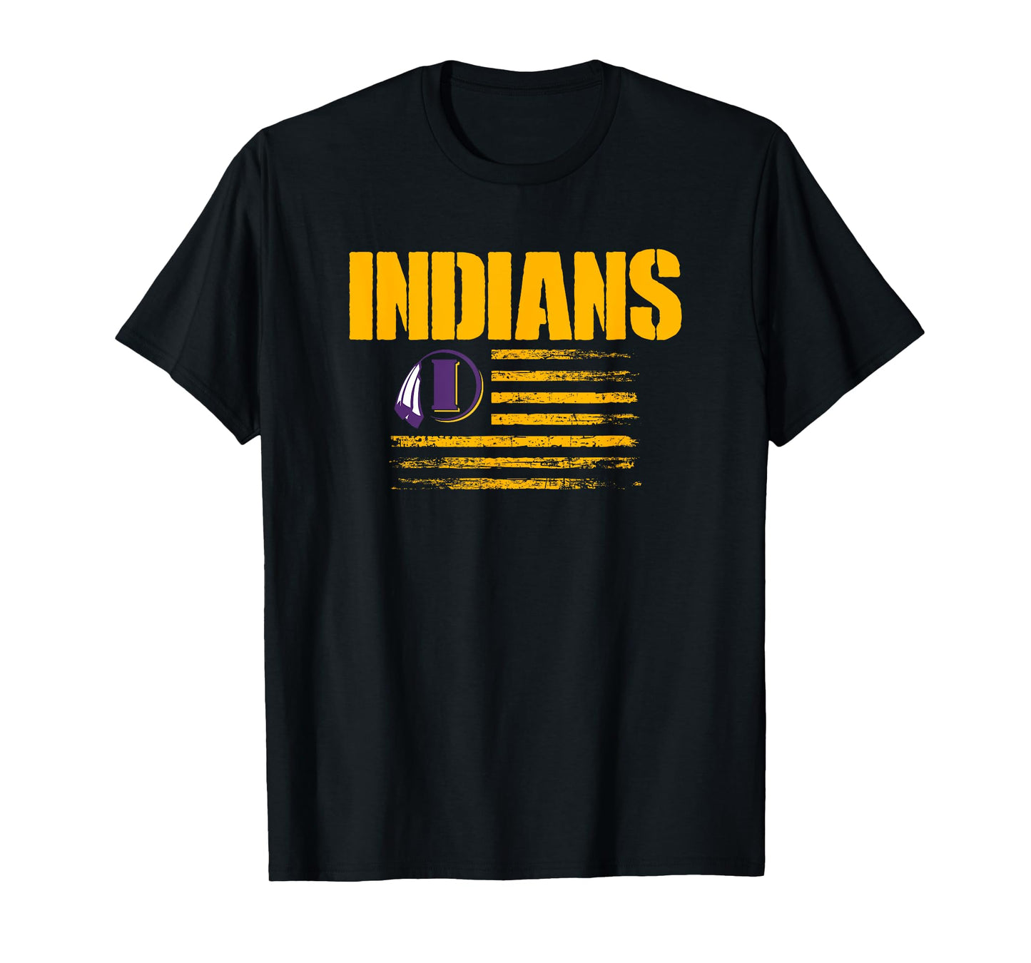 Indianola Indians Logo USA Flag Pride HS T-Shirt