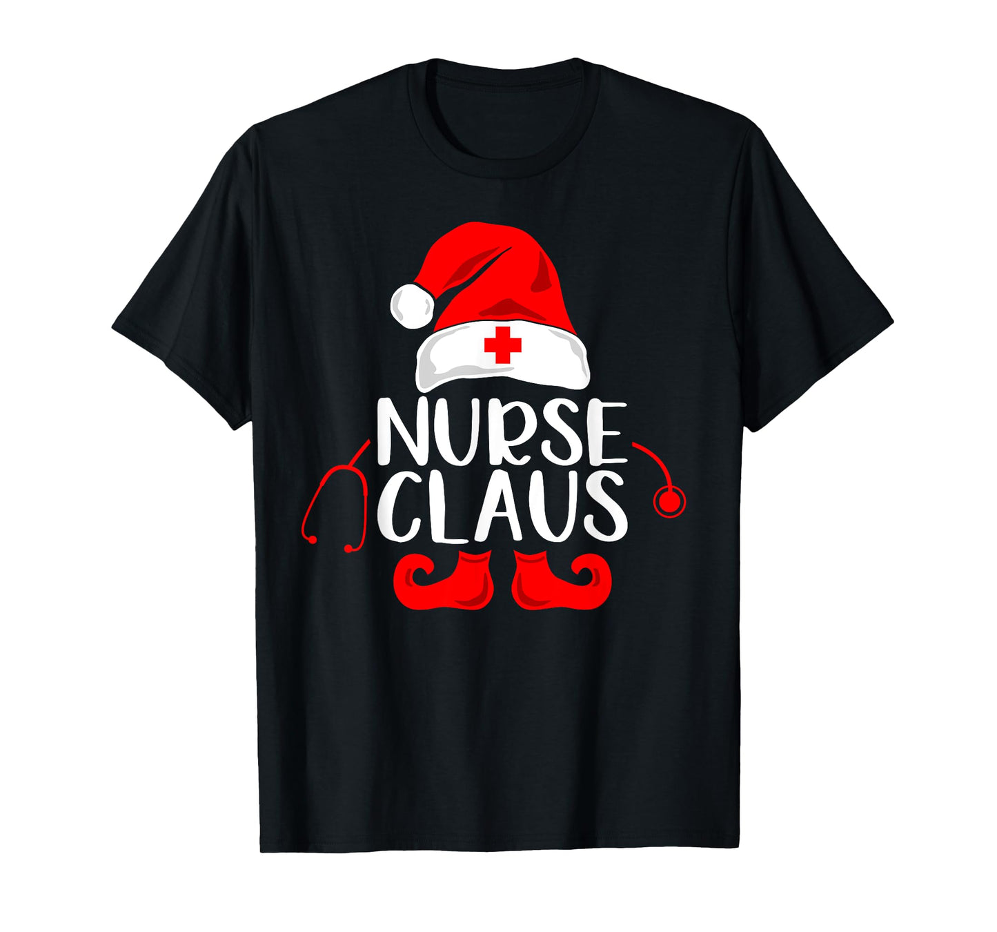 Nurse Claus Funny Nurse Santa Claus Red Christmas T-Shirt