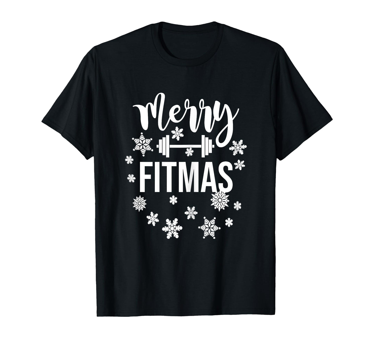 Merry Fitmas Christmas Pun Gym Holiday Workout Fitness Xmas T-Shirt