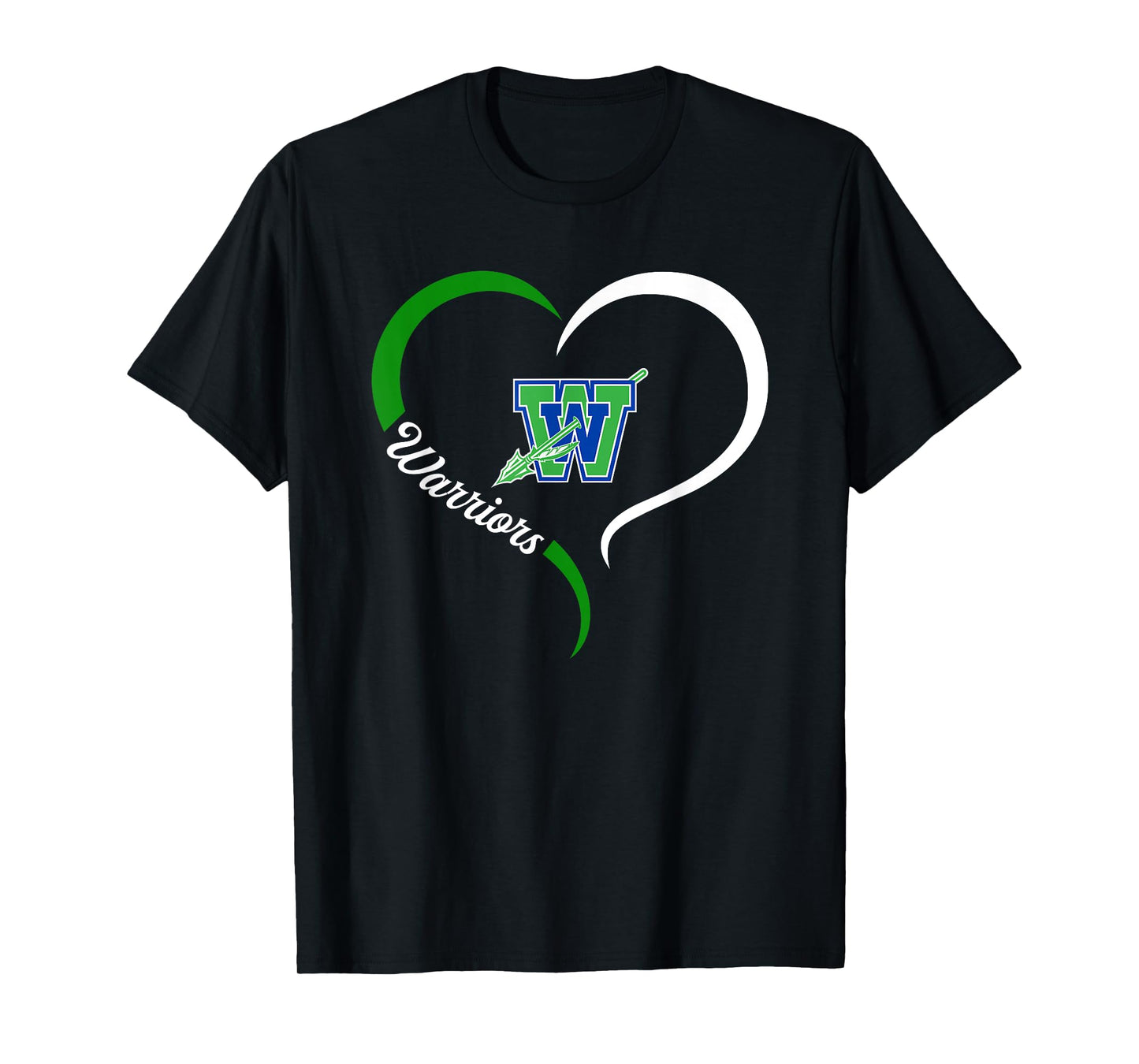 Winton Woods Warriors Logo Half Heart Slogan HS T-Shirt