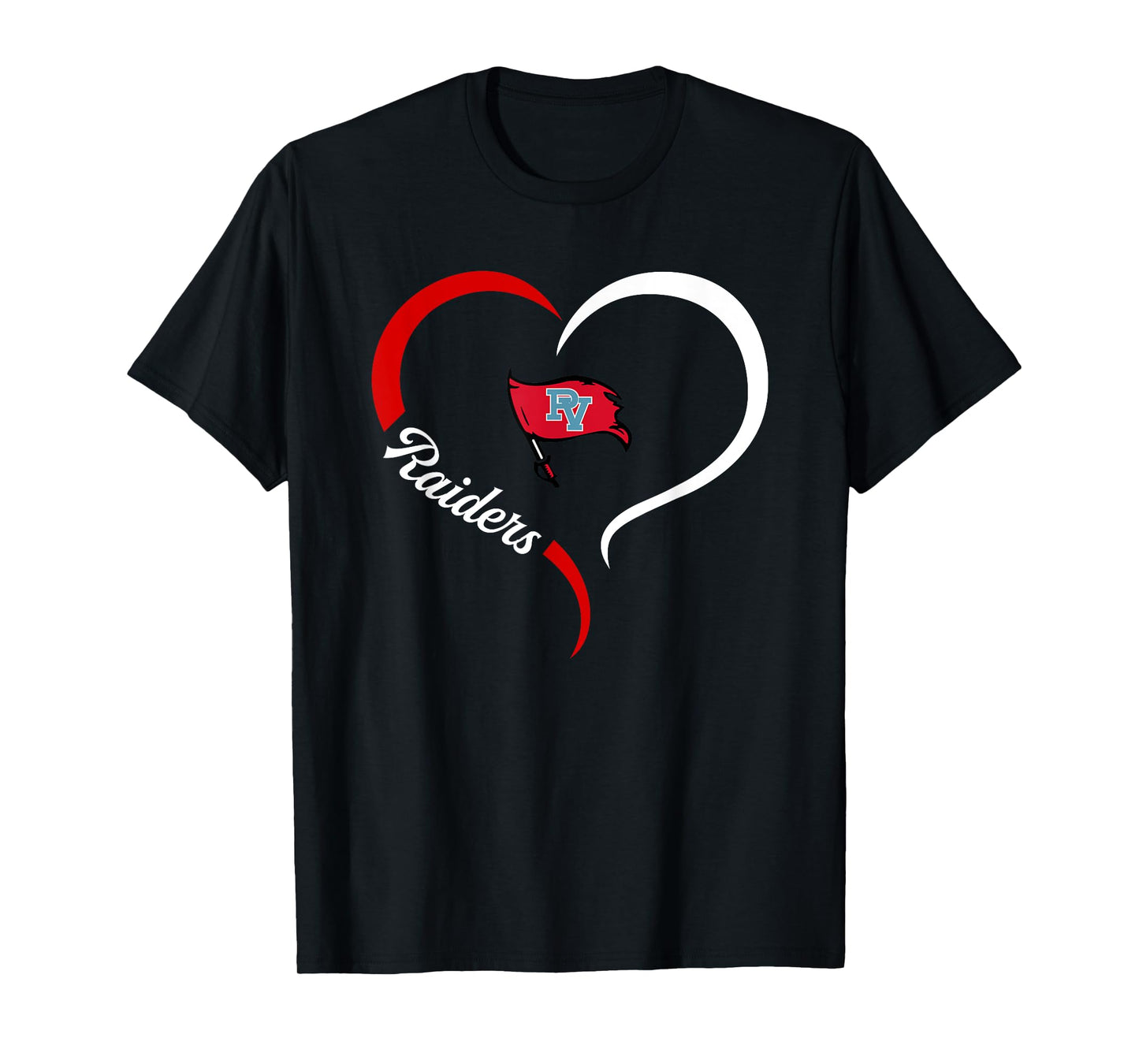 Pleasant Valley Raiders Logo Half Heart Slogan HS T-Shirt