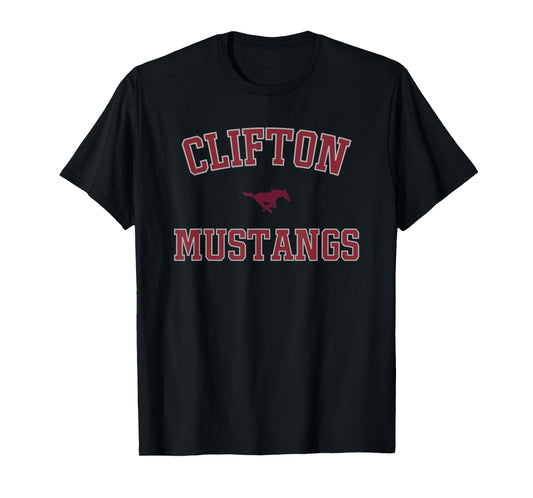 Clifton Mustangs Logo Varsity HS T-Shirt
