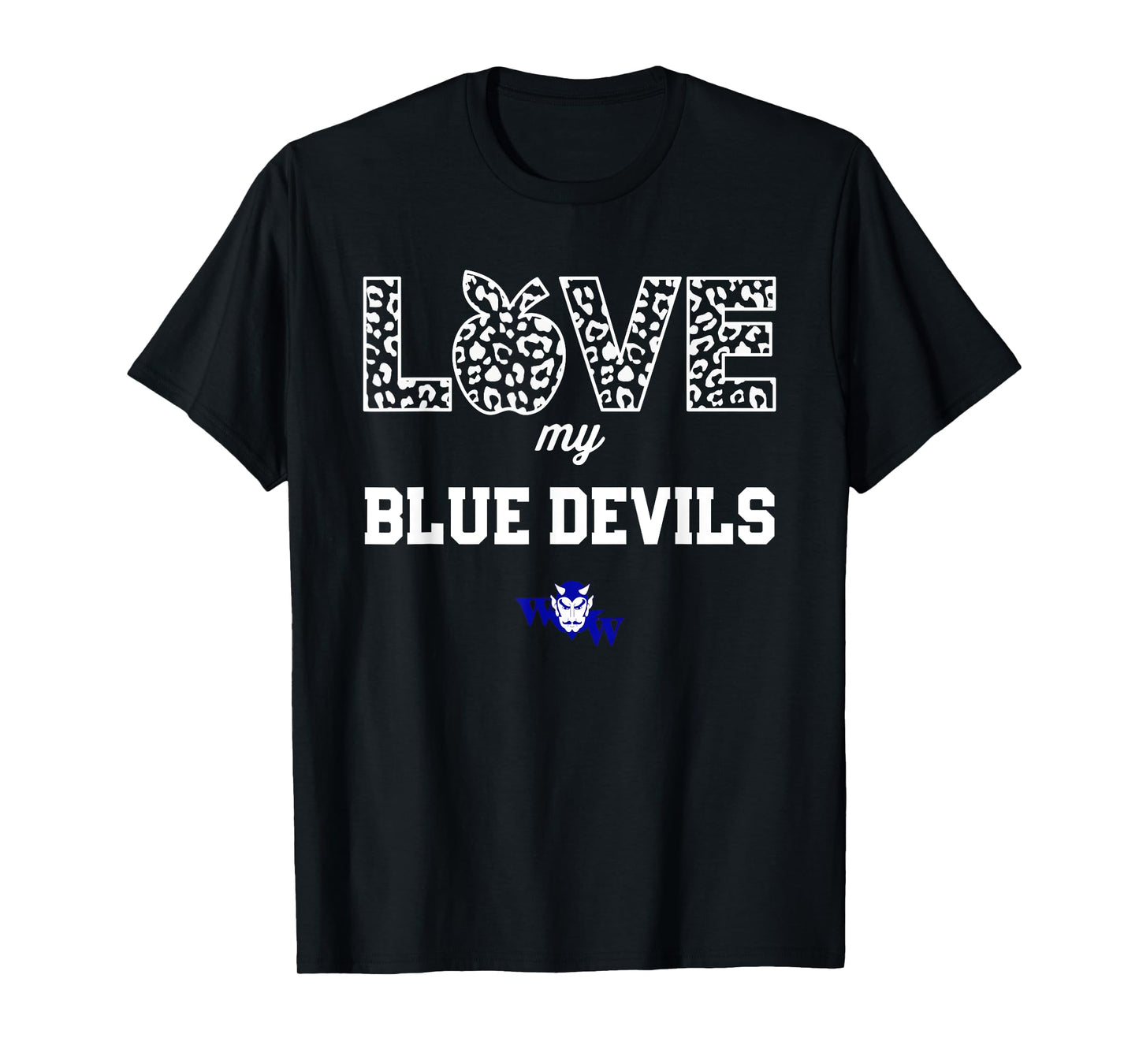 Walla Walla Blue Devils Logo Love My Team HS T-Shirt
