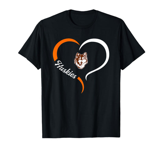 Portage Northern Huskies Logo Half Heart Slogan HS T-Shirt