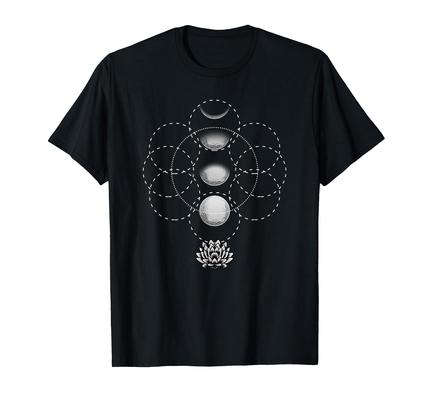 Lotus Moons Phase Yoga Cool Lunar Exercise Yoga Lover Gift T-Shirt