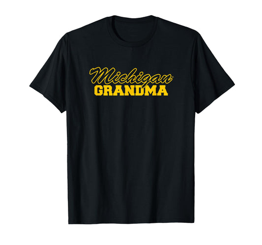 Campus Lab University of Michigan Wolverines Grandma T-Shirt - Blue, Unisex-Adults, Short Sleeve, T-Shirt, Sports-Fan T-Shirt