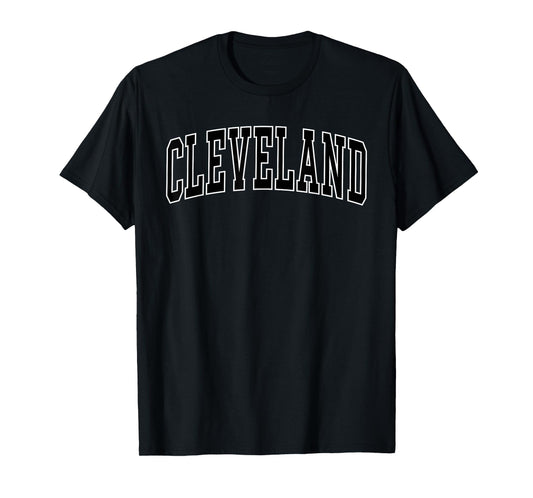 Cleveland - Vintage Varsity Arched Text Cleveland T-Shirt