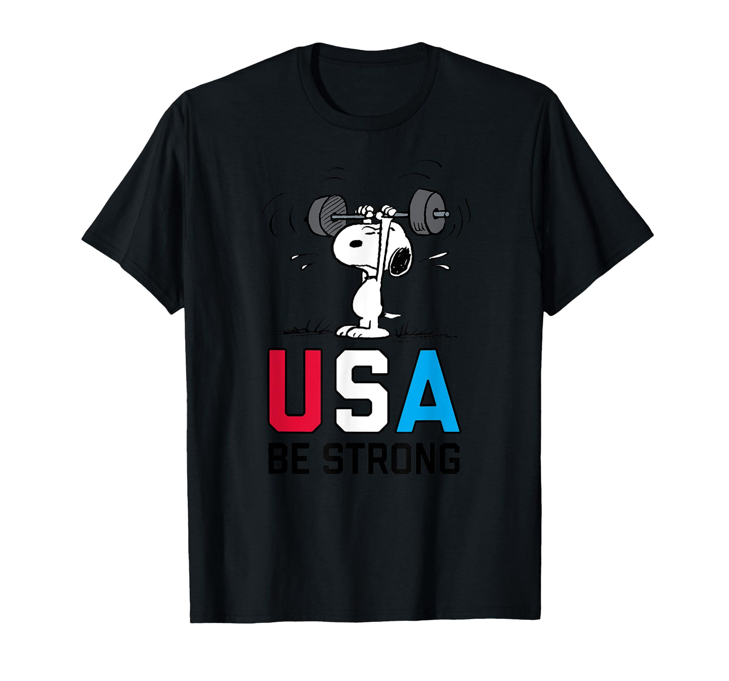 Peanuts - Snoopy USA Weightlifting USA Be Strong T-Shirt