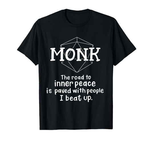 RPG Gamer Monk Funny Character Joke Roleplaying Games T-Shirt