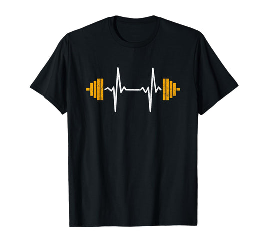 Barbell Weightlifting Heartbeat Shirt - Bodybuilding T-Shirt