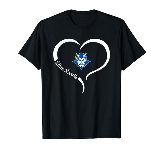Sunnyside Blue Devils Logo Half Heart Slogan HS T-Shirt