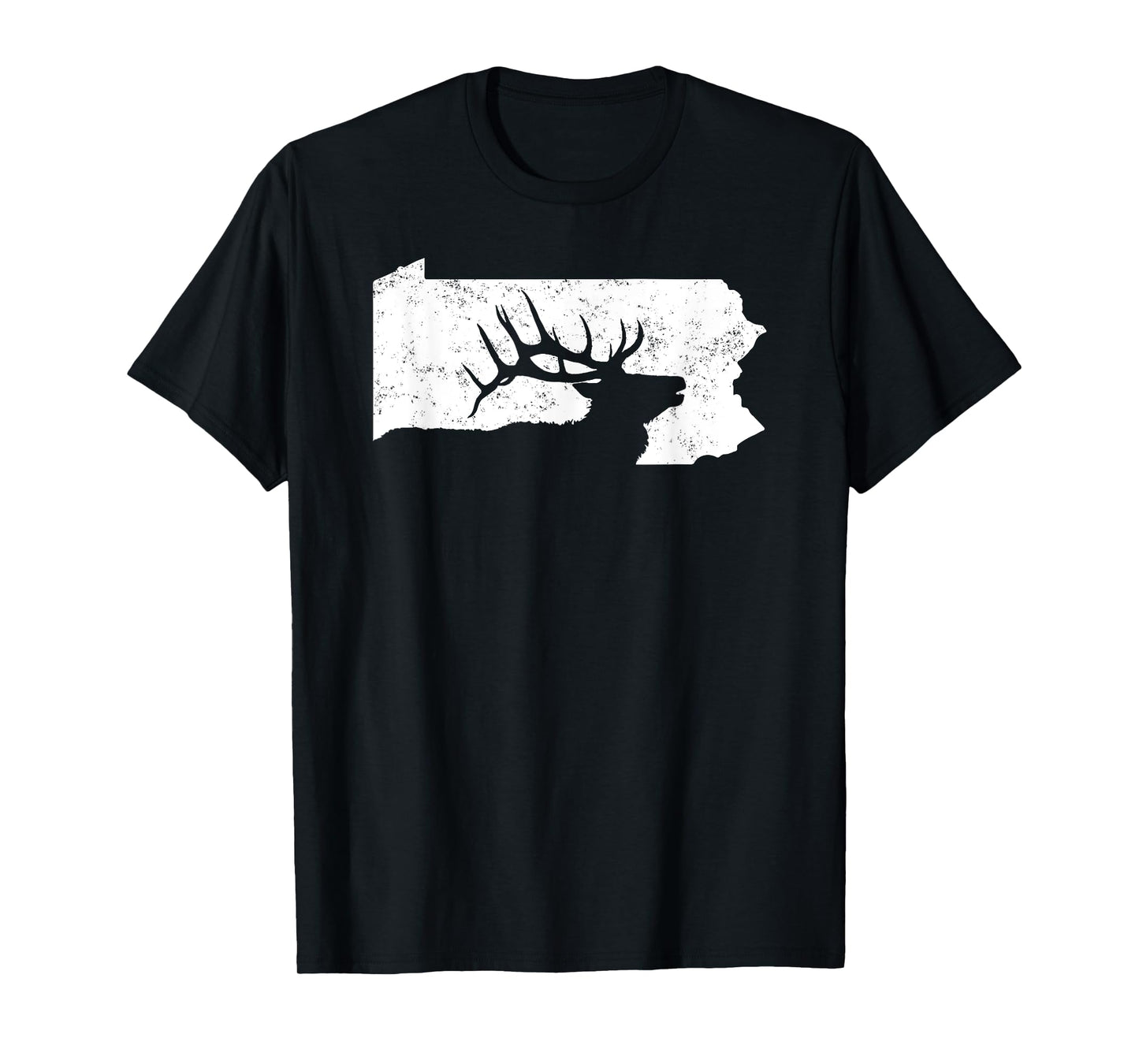 Pennsylvania Elk Hunting Shirt - Bull Elk PA State Shape T-Shirt