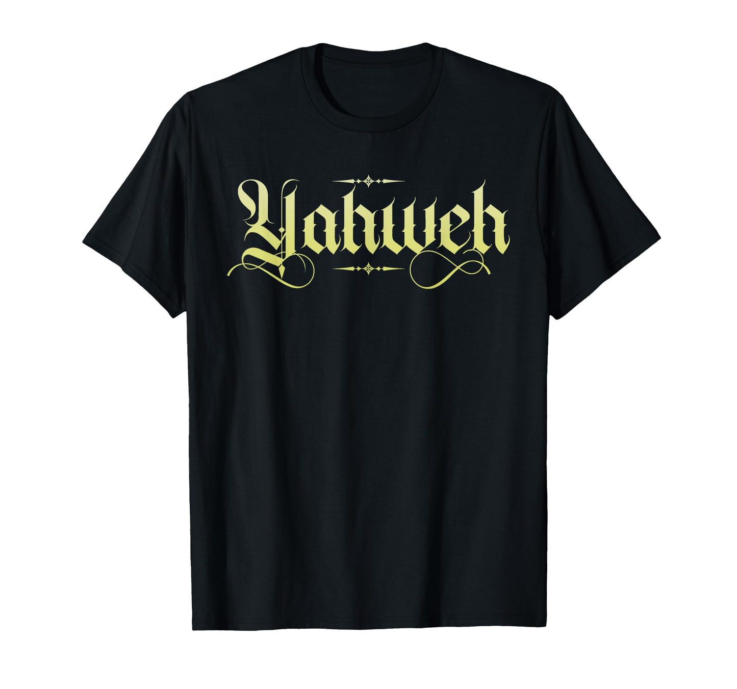 LezBCoffee Yahweh Christian Women's Unisex-Kids Black Cotton Polyester Modern Lace Embellishment Crew Neck Short Sleeve T-Shirt