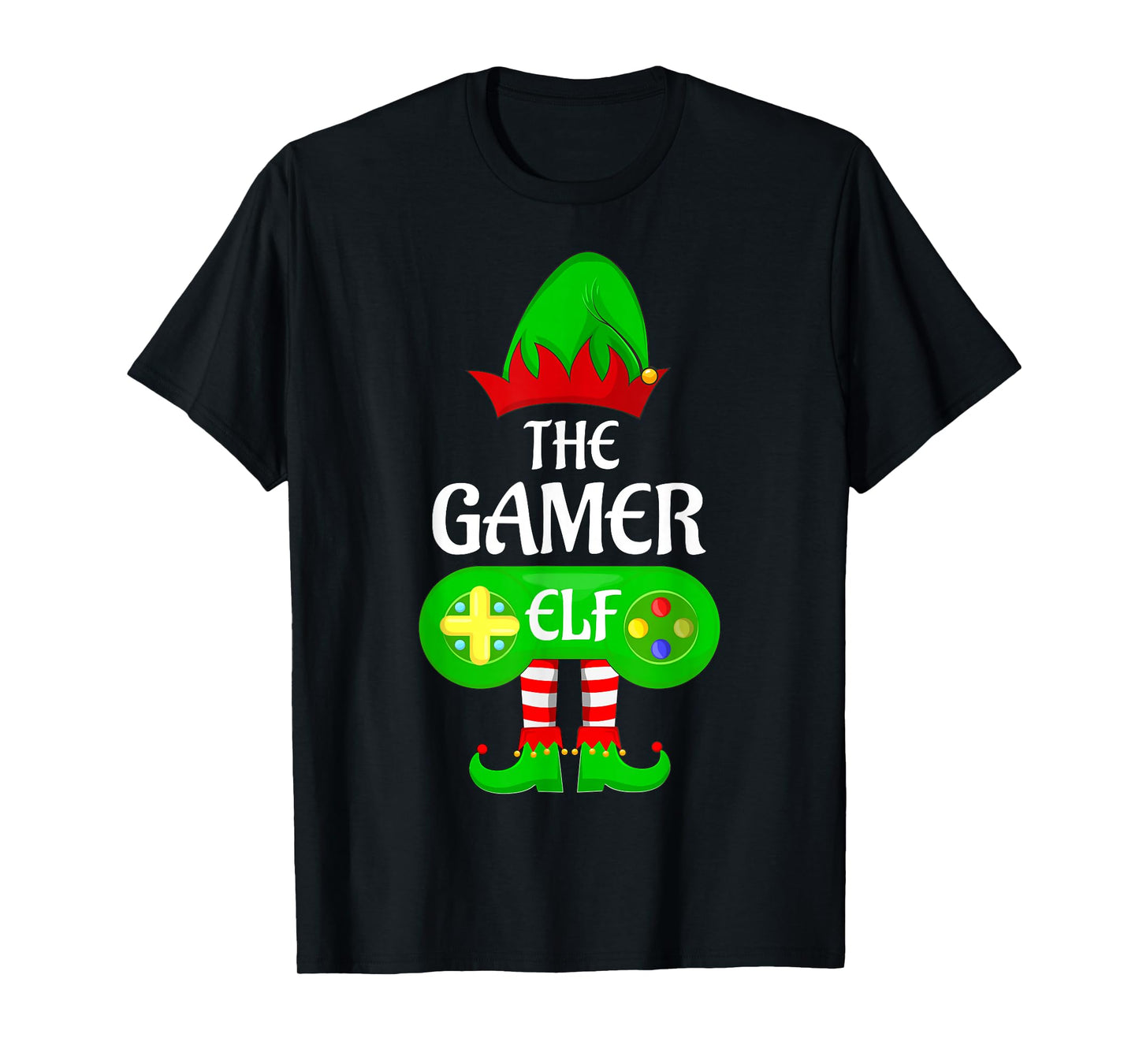 Gamer Elf Christmas Family Video Gaming Elf Squad Xmas T-Shirt