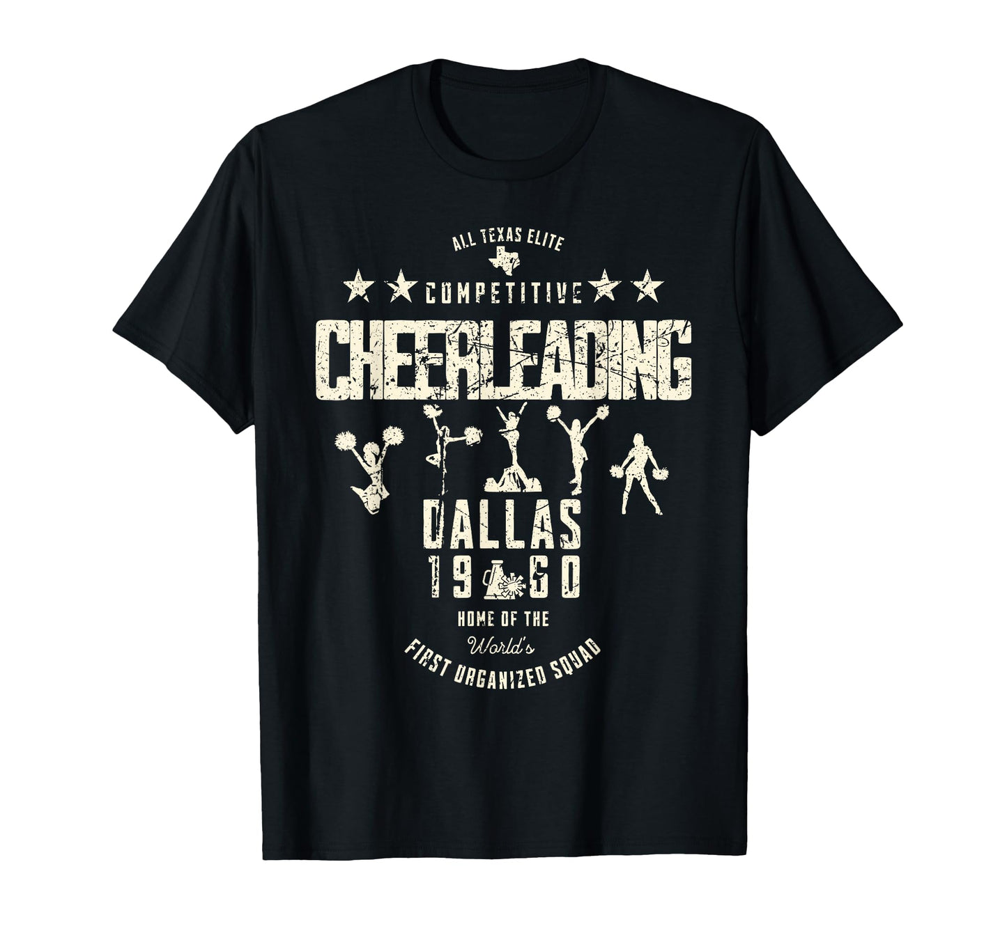 All Texas Elite Competitive Cheerleading Dallas 1960 Vintage T-Shirt