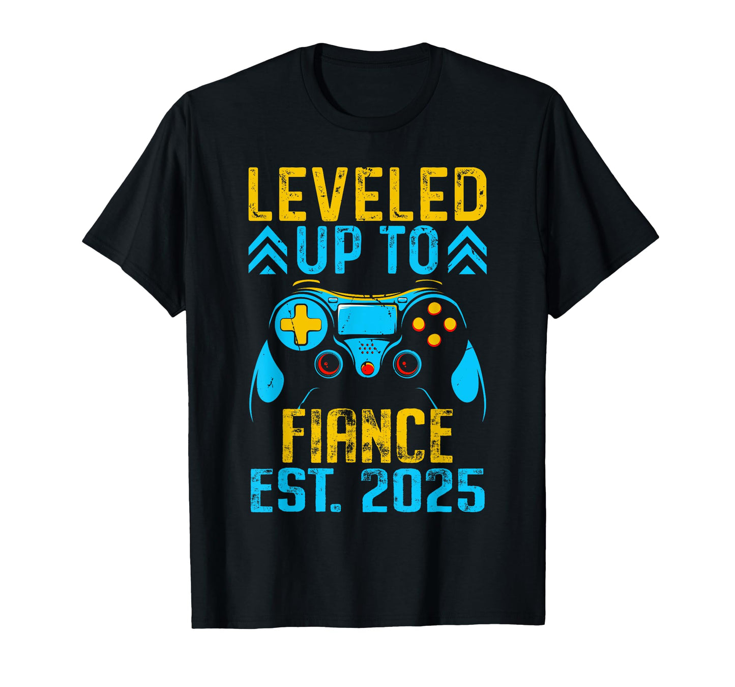 I Leveled Up To Fiance 2025 Gamer Groom Just Engaged Men T-Shirt