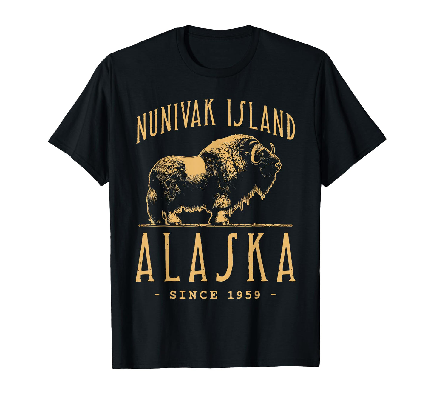 NUNIVAK ISLAND, ALASKA MUSKOX VINTAGE DESIGN T-Shirt