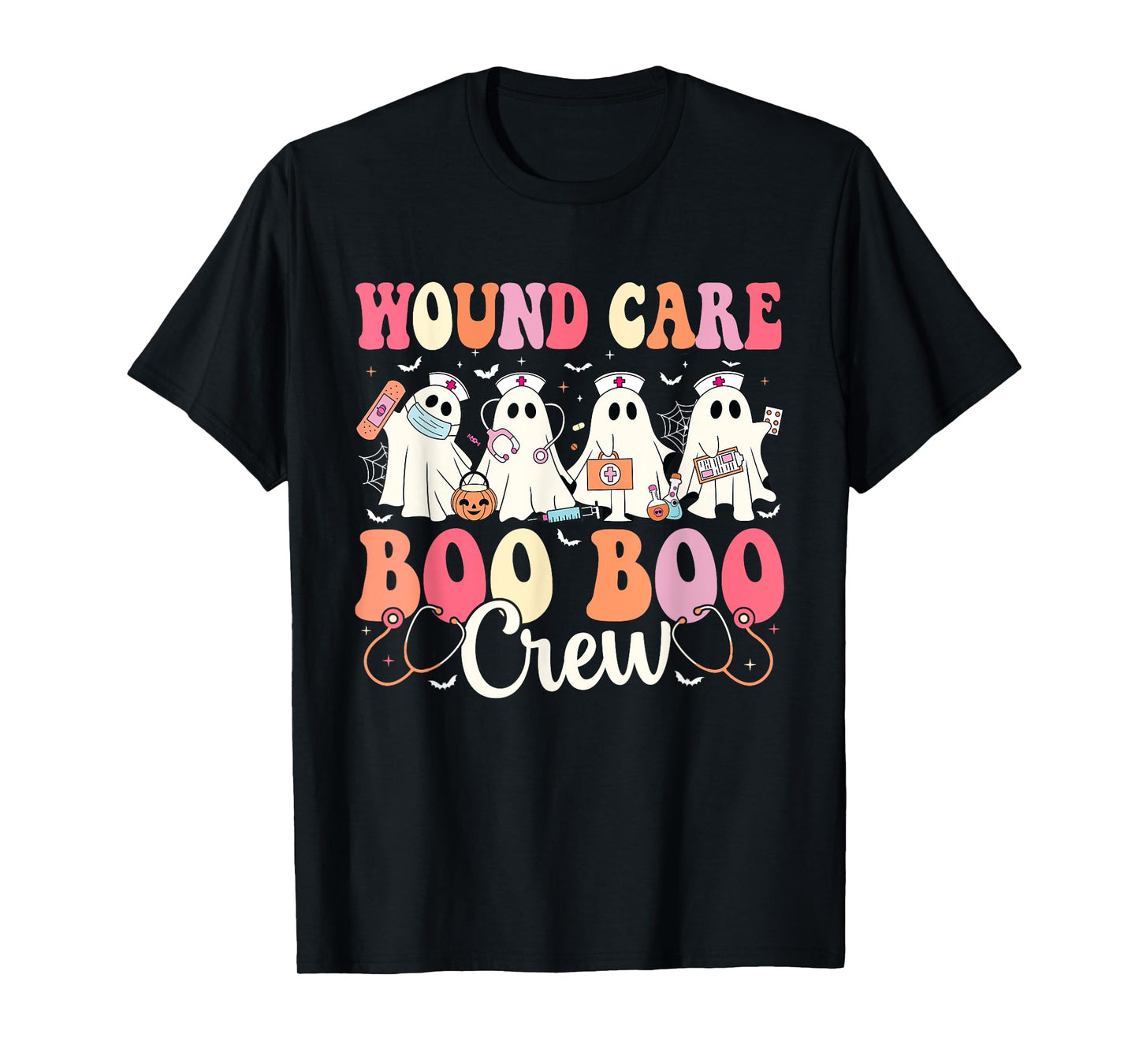 Wound Care Nurse Boo Boo Crew Ghost Halloween Wound Care T-Shirt