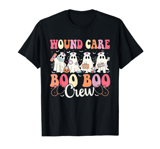 Wound Care Nurse Boo Boo Crew Ghost Halloween Wound Care T-Shirt