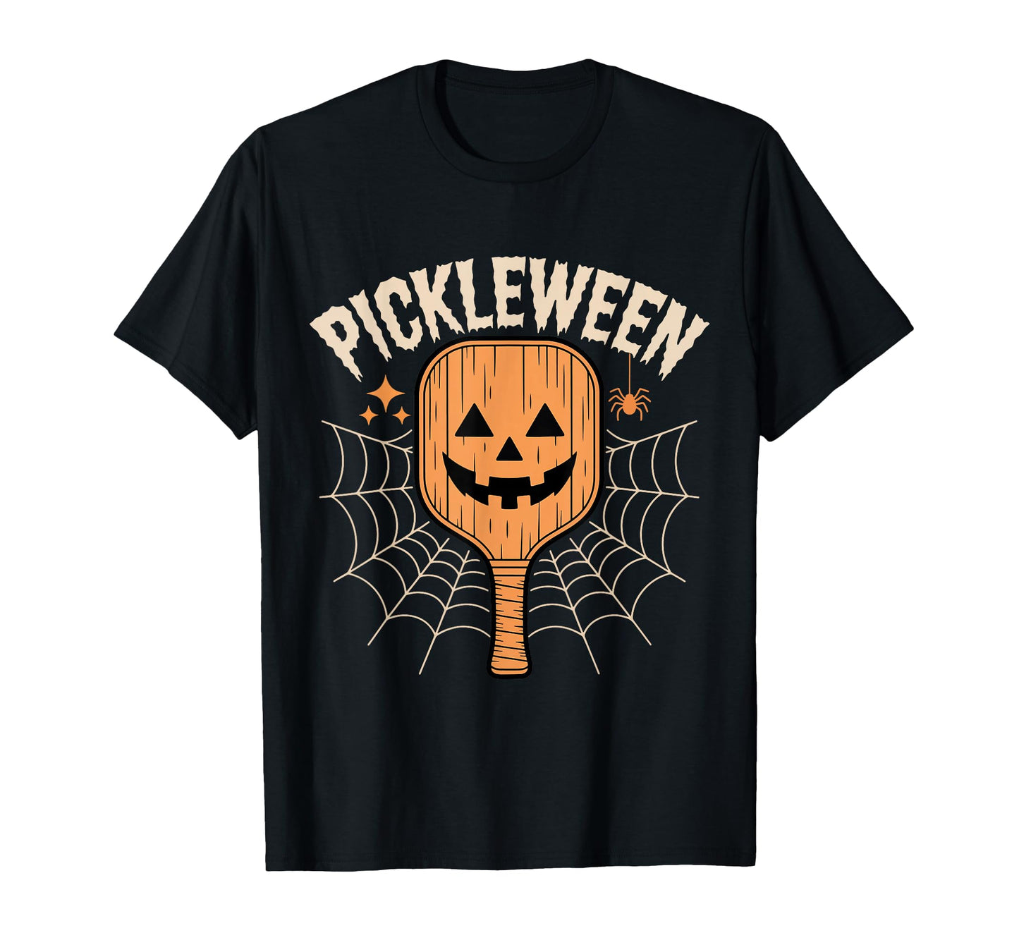 Pickleween Pickleball Halloween Funny Pickleball Pumpkin T-Shirt