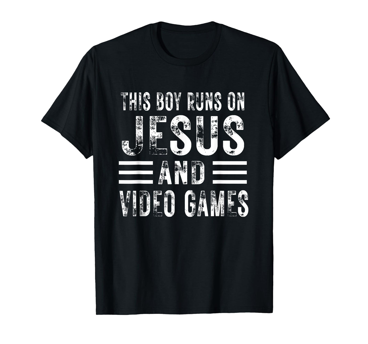 This Boy Runs On Jesus And Video Games Christian Christ kids T-Shirt