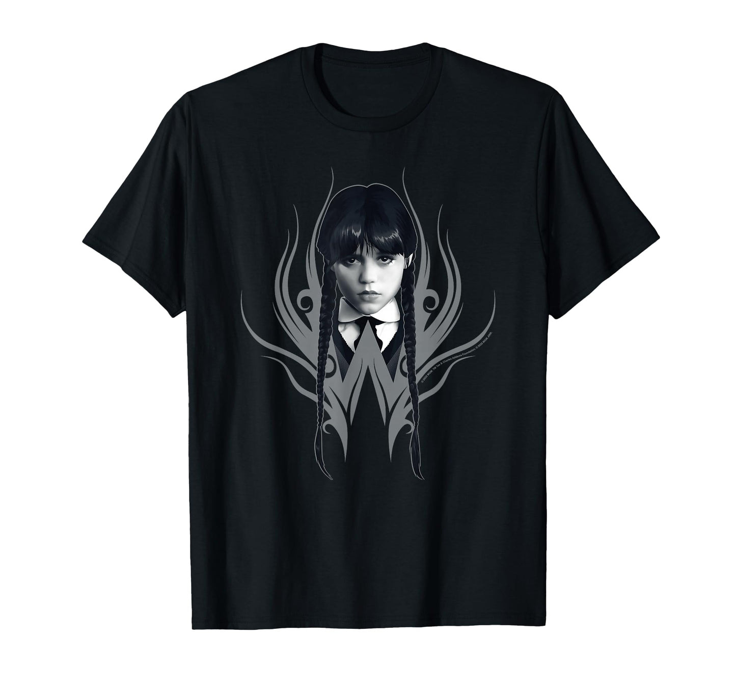 Wednesday Season 2 Wednesday Black & White Face Portrait T-Shirt