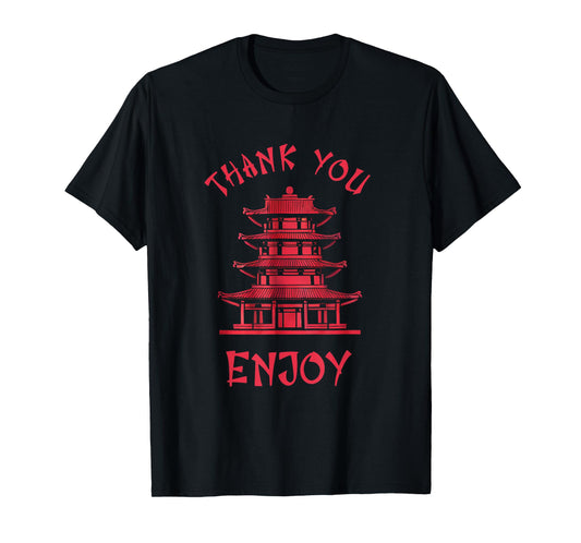 Chinese Takeout Box Costume Thank You Enjoy Asian Vintage T-Shirt