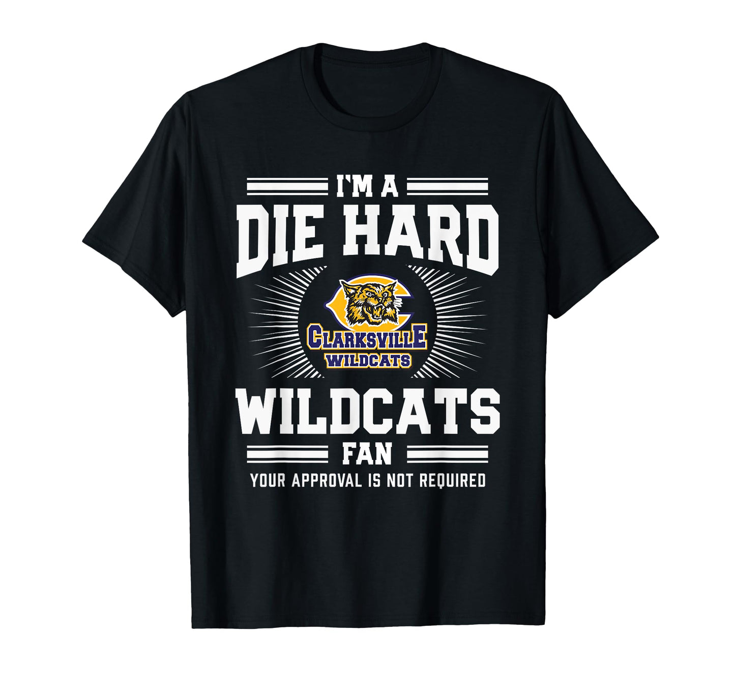Clarksville Wildcats Logo Die Hard Fan HS T-Shirt
