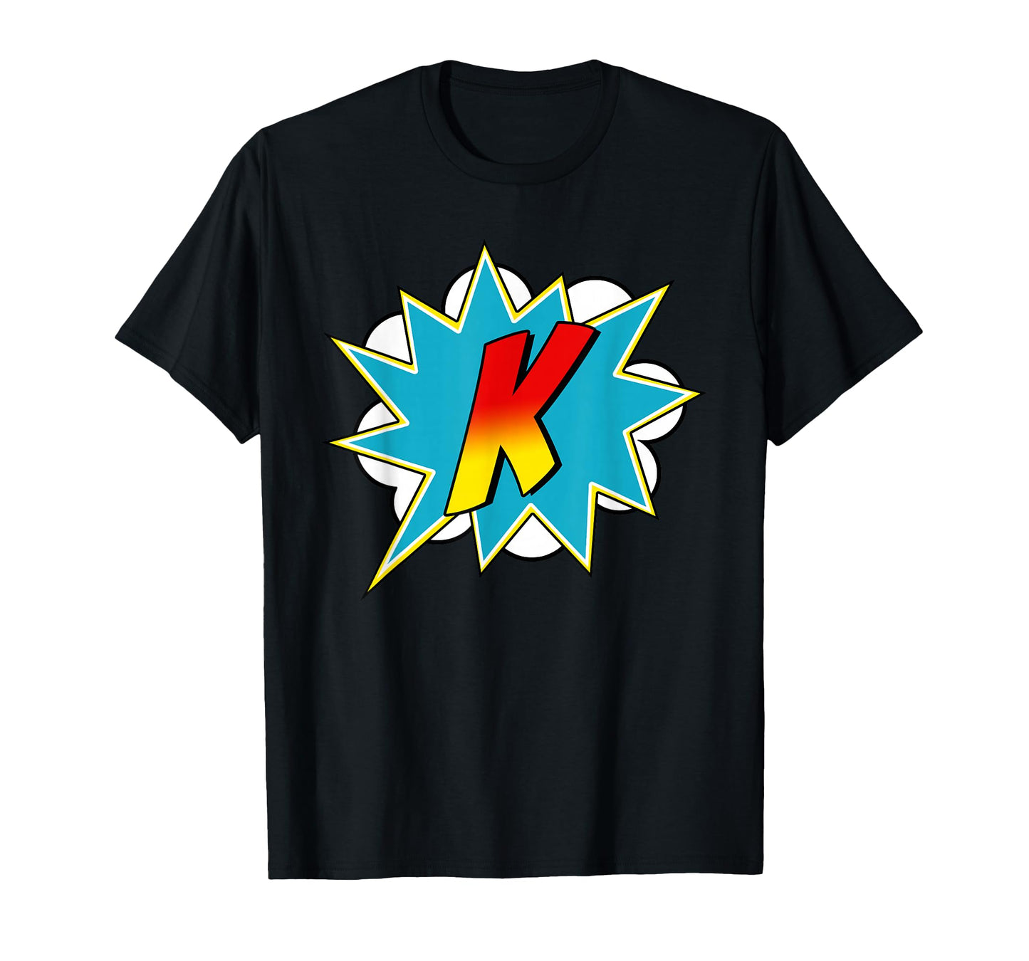 Letter K Superhero Name Comic Letter Retro Costume T-Shirt