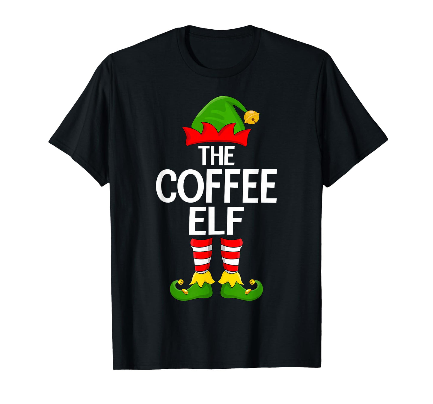 Coffee Elf Xmas Matching Family Elf Squad Christmas T-Shirt