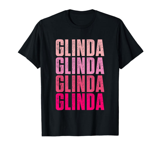 Glinda First Name Apparel Retro Glinda First Name Vintage T-Shirt - Unisex-Adults, Black, Small, Short Sleeve, T-Shirt