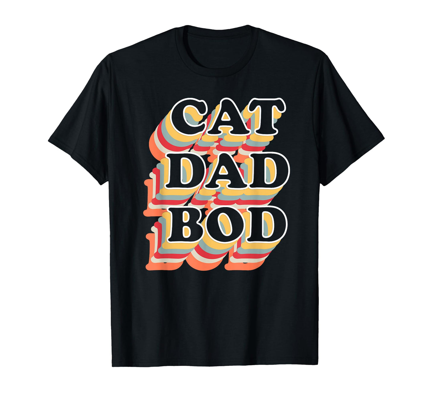 Cat Dad Bod Vintage Retro Fitness Gym Gifts for Cat Dads T-Shirt