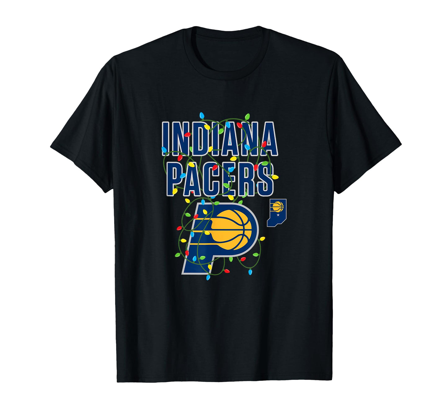 NBA Indiana Pacers Christmas Lights Holiday T-Shirt