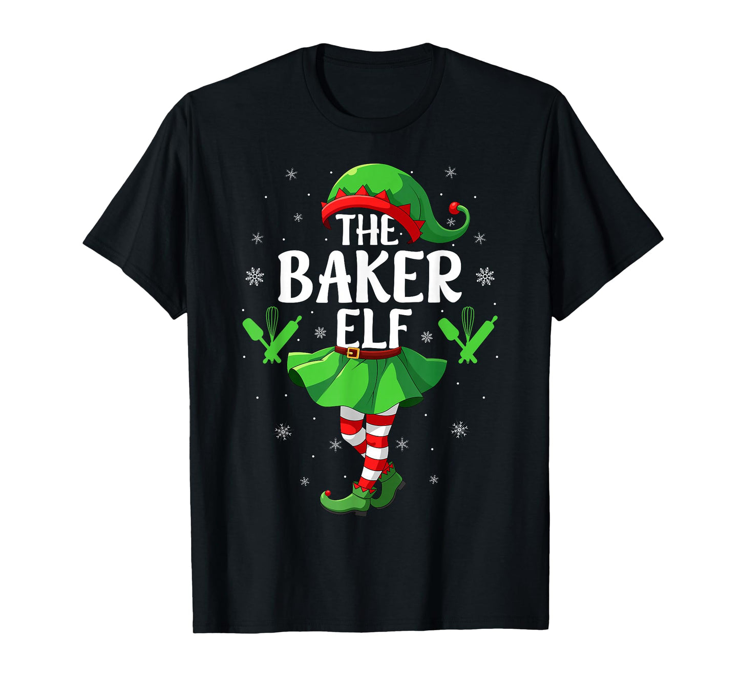 Baker Elf Christmas Girls Women Elf Squad Xmas Family T-Shirt