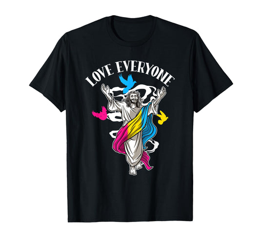 Love Everyone, Christian Pan Pride Jesus, Pansexual Love T-Shirt