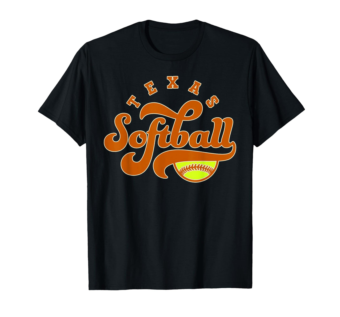 Texas Softball Vintage Mens Kids Team Retro Softball Fan T-Shirt