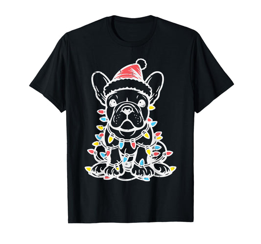 Christmas Dog French Bulldog Xmas Frenchie Men Women Kids T-Shirt