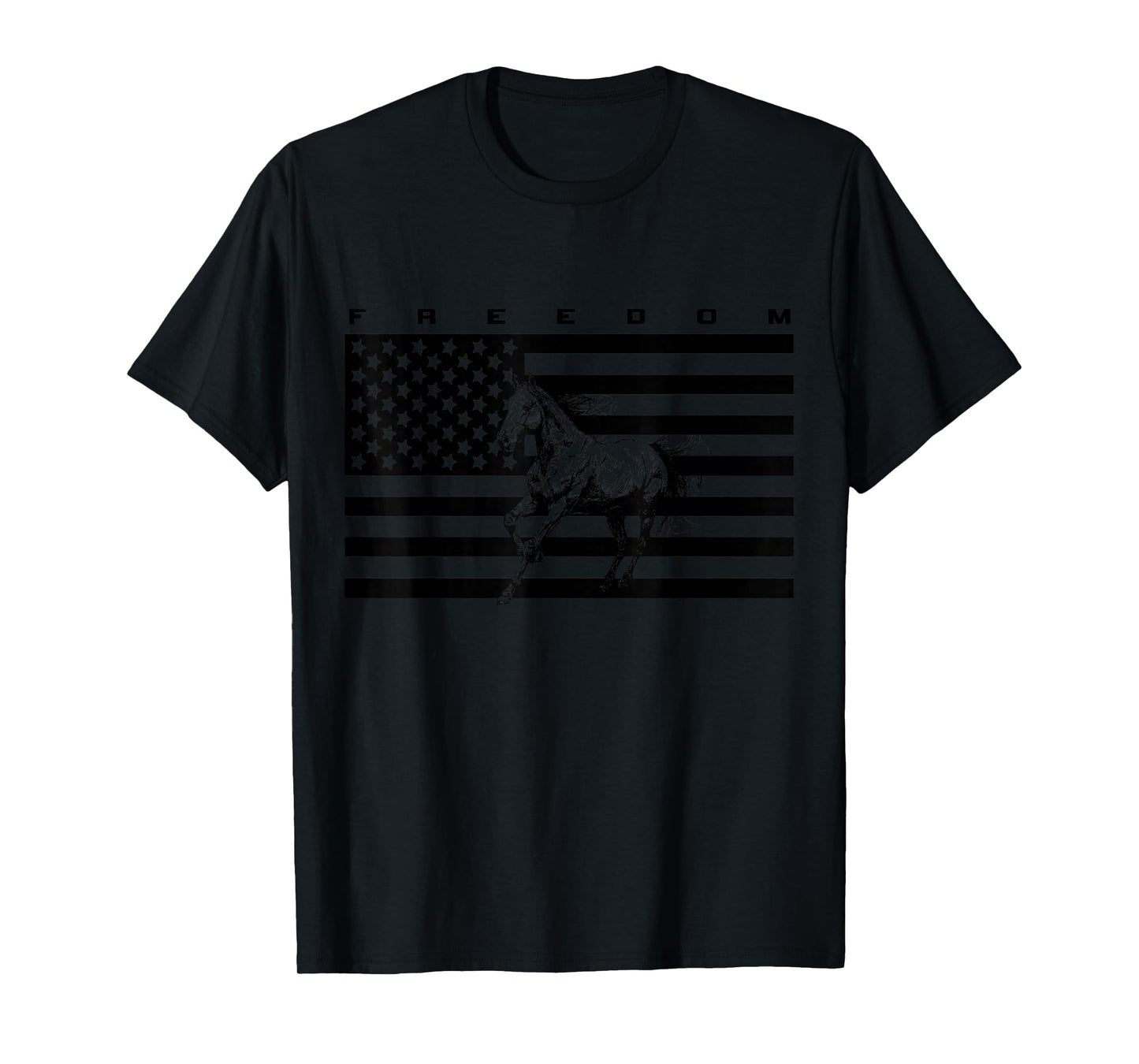 American Flag Horseback Riding Apparel - Horse T-Shirt