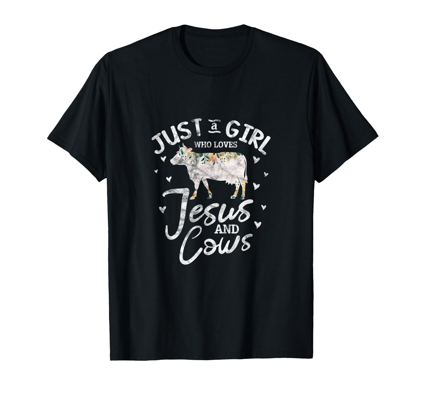 Cow Christian Just A Girl Who Loves Jesus and Cows Grunge T-Shirt