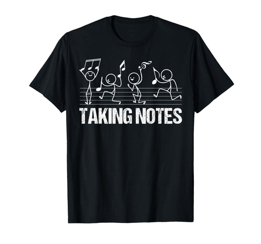 retro Vintage Musical Taking Notes Teachers Funny Music Love T-Shirt