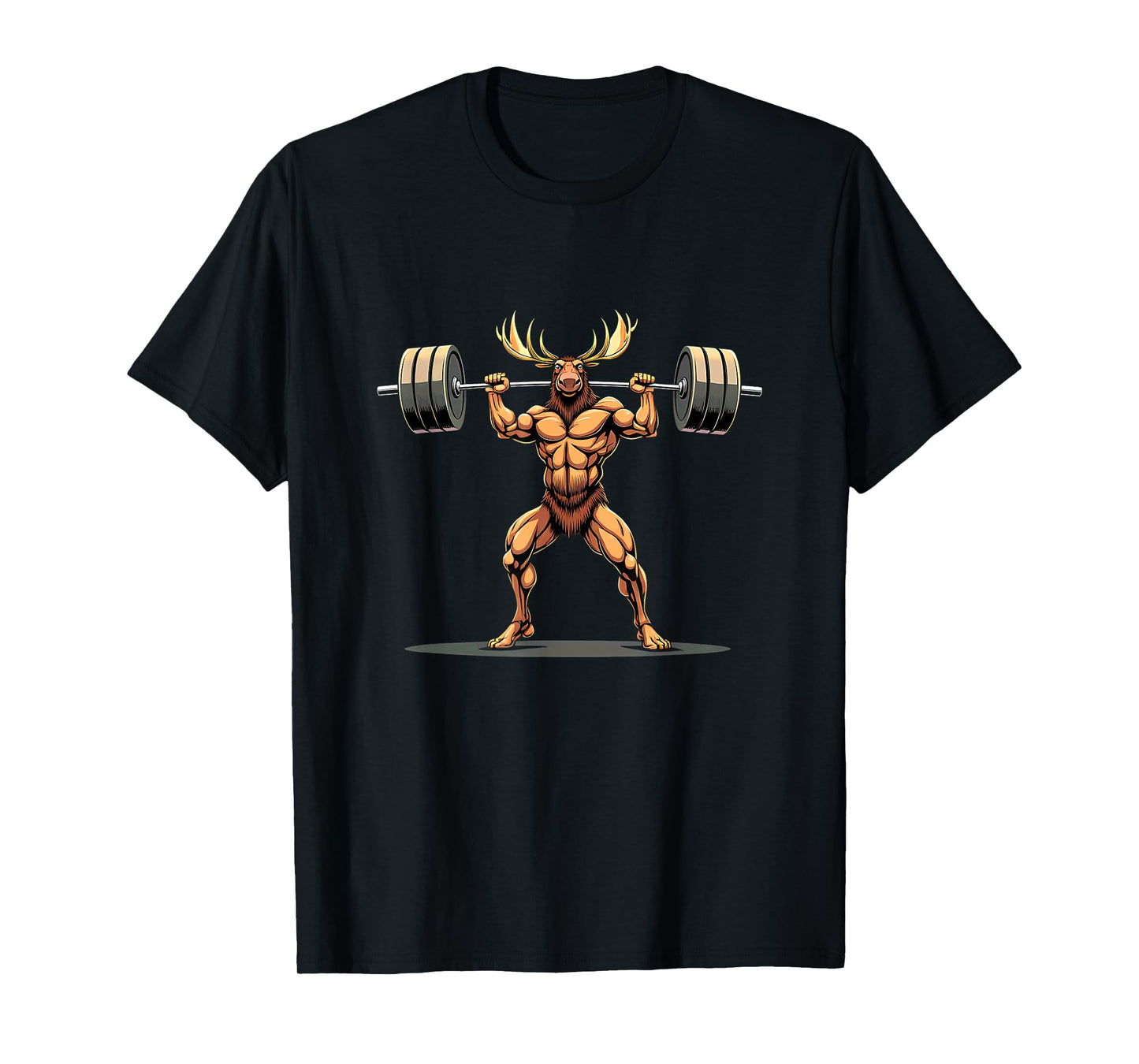 Workout Gym Moose Deadlift Weightlifting T-Shirt