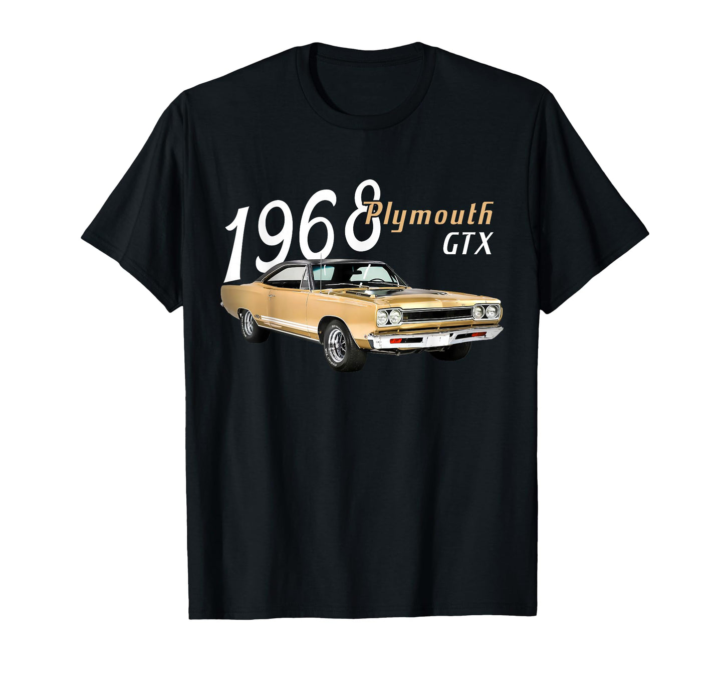 1968 68 Plymouth GTX Classic Vintage Old Car USA Flag T-Shirt