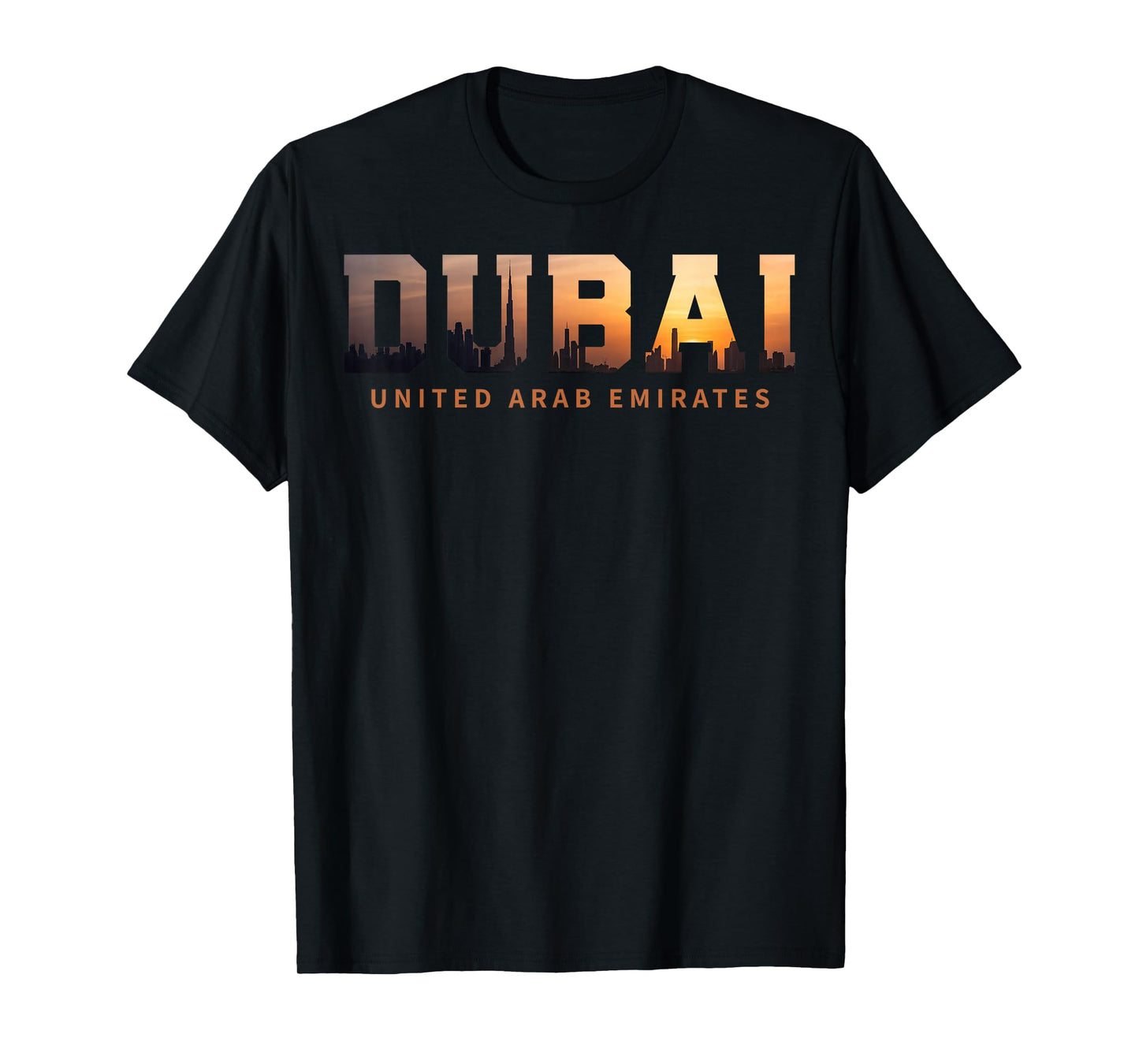 Vintage Dubai UAE Iconic Skyline Silhouette Souvenir T-Shirt