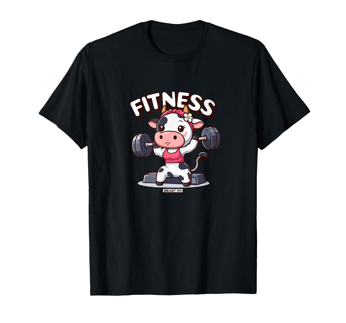 Cute Cow Fitness Workout Women Funny Gym Training T-Shirt