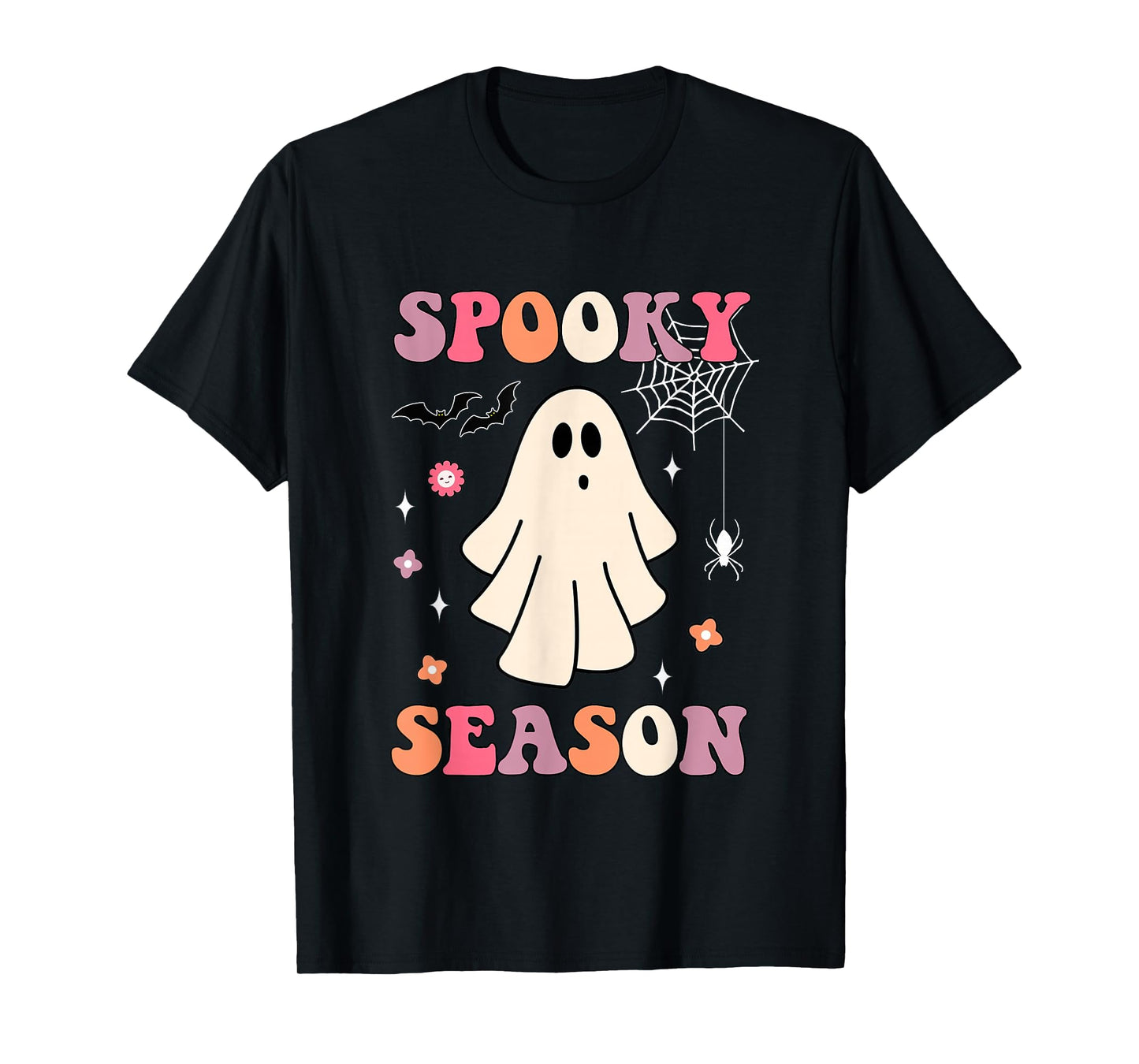 Groovy Vintage Halloween Costume Cute Ghost Spooky Season T-Shirt