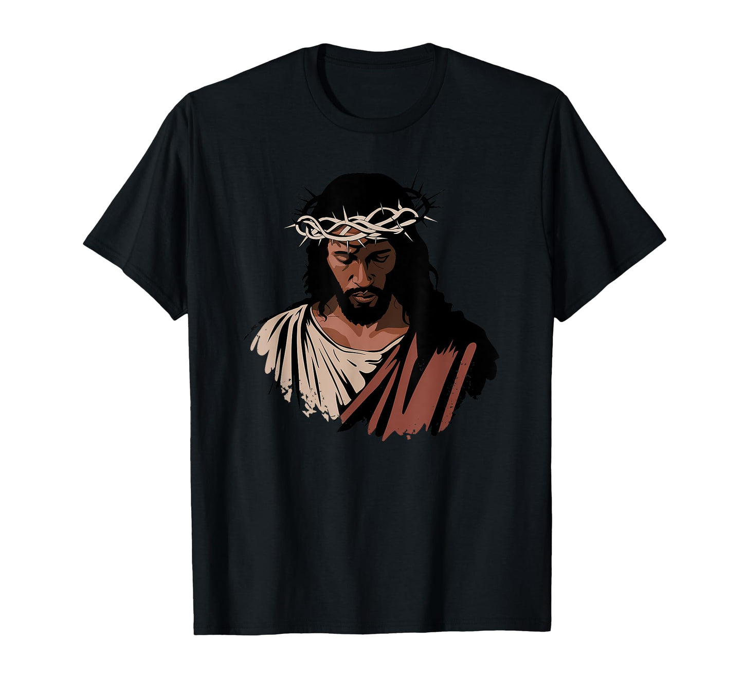 African American Jesus Portrait Black Christian T-Shirt