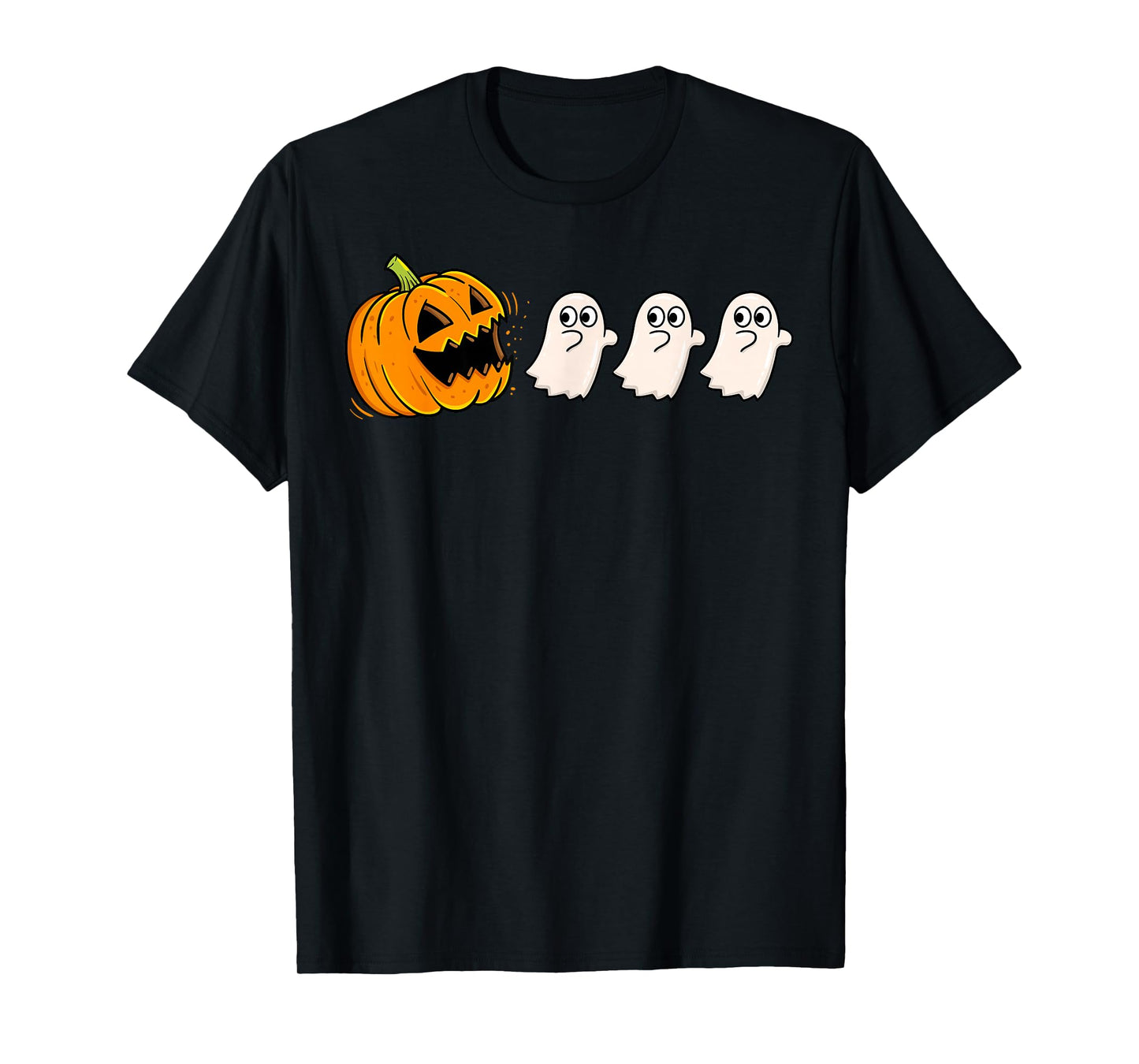 Pumpkin Eating Ghosts Halloween Gamer Costume Boys Kids T-Shirt